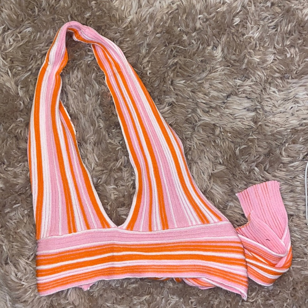 Summer striped halter top
